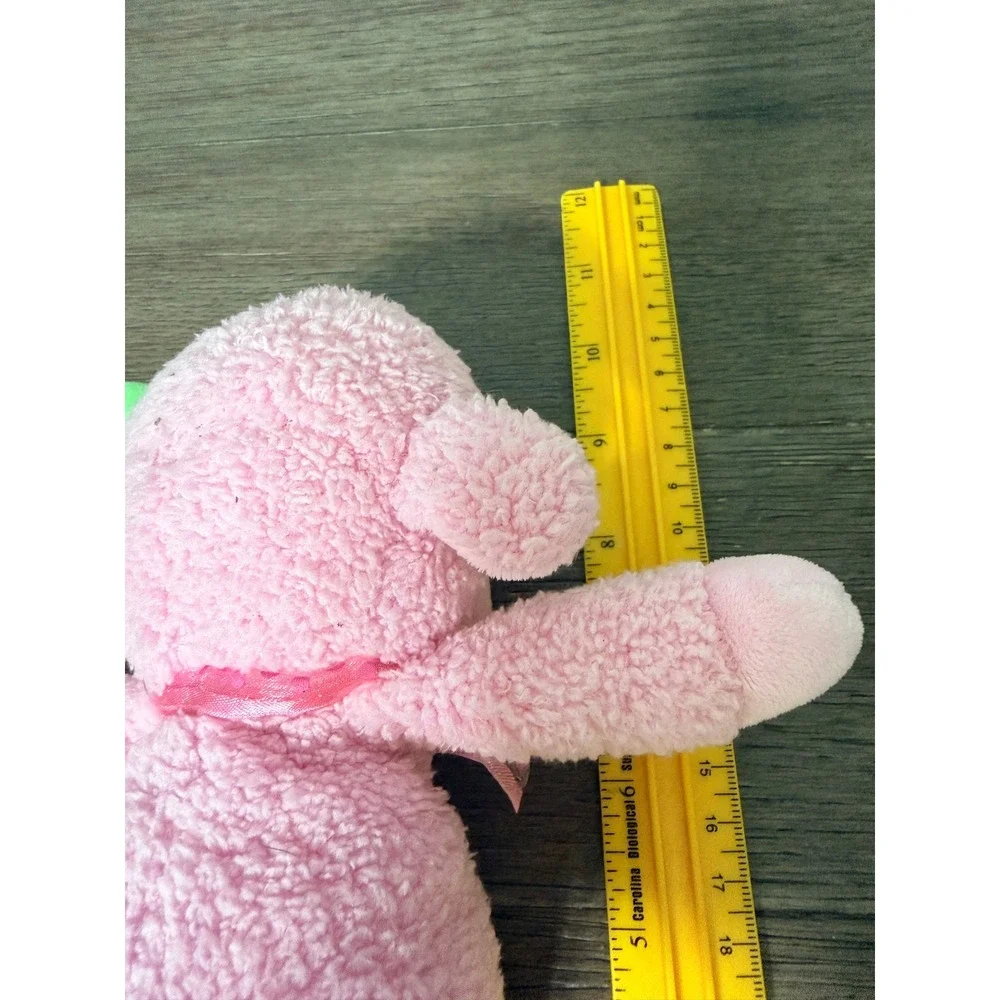 Vintage 2005 Carter's Pink Lamb Plush Sheep Embroidered Flowers Floppy Toy Lovey